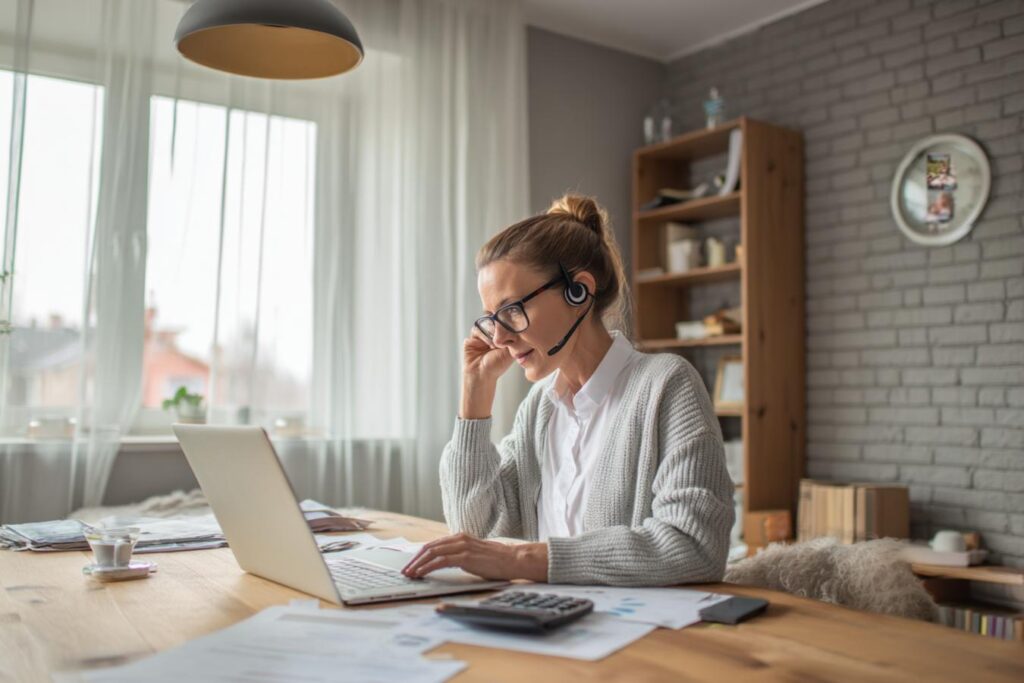 assistante administrative teletravail ordinateur sourire